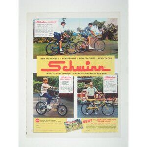 Schwinn Vintage 1971 Print Ad Bicycle Models Collegiate Grey Ghost Manta Ray AD